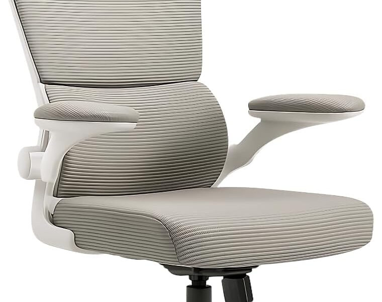 Cadeira Ergonômica Kidino com Encosto Ajustável, Apoio de Braço Rebatível, Assento Macio, Malha Respirável e Rodízios – Suporta até 200kg, Ideal para Escritório e Home Office