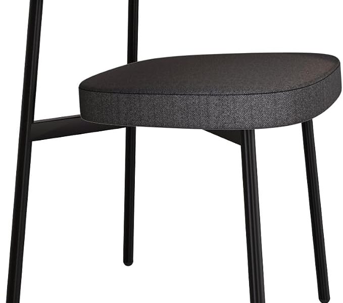 Cadeira Metalig Alloa Fixa C/4 Pés 50 X 44,7 X 83,8 cm – Contemporânea com Toques Retrô – Preta – Jantar