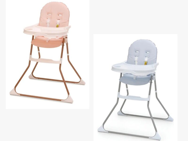 Cadeira alimentação menina rosa até 23kg compacta Galzerano cor rosa-claro