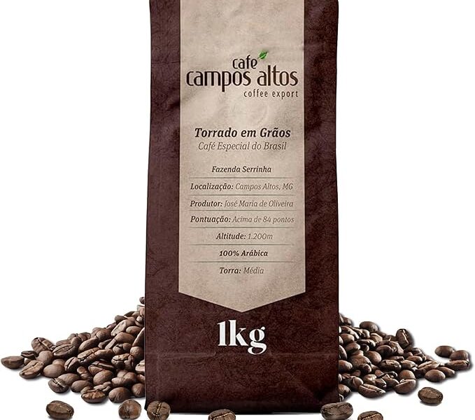 Café Campos Altos Especial em Grão 1kg, Arábica Catuaí Vermelho, 84+ Pontos