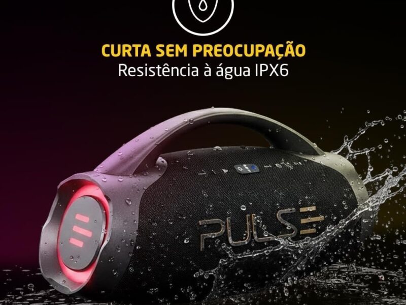 Caixa de Som Bluetooth Pulse X Boombox 220W RMS, Resistente a Água e com Iluminação LED – SP626