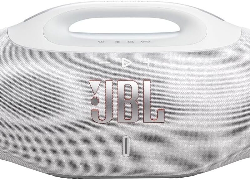 Caixa de Som JBL Boombox 4 Bluetooth, Branca | Som JBL Pro, AI Sound Boost, Graves Personalizáveis, Bateria de até 34h, IP68, Áudio Lossless
