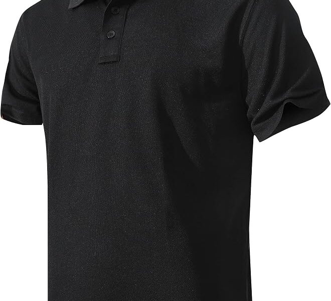 Camisa polo masculina de secagem rápida de manga curta para golfe tênis diária casual gola camiseta