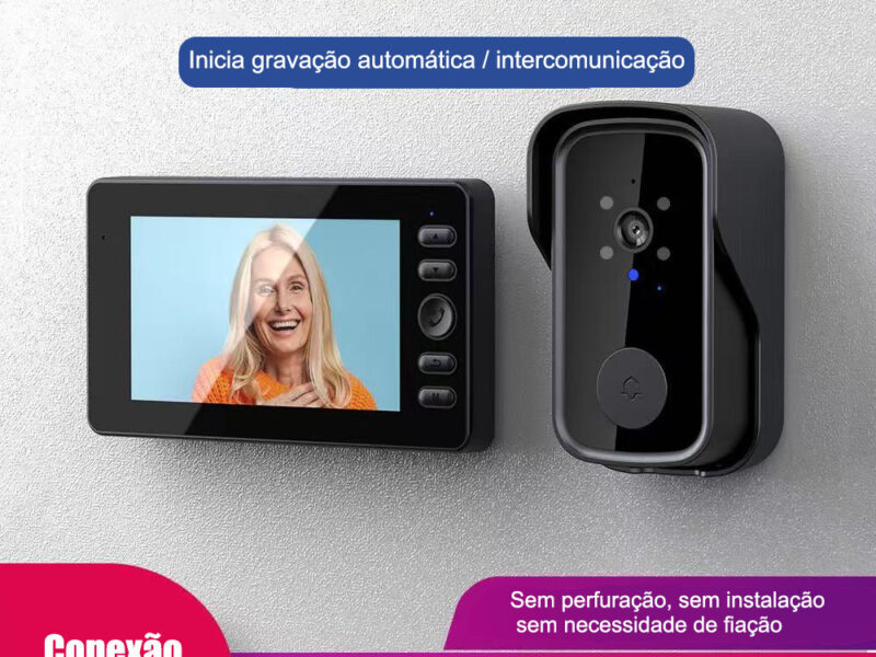 Campainha Visual Sem Fio com Tela – Segurança Inteligente para Sua Casa | Modelo M10s