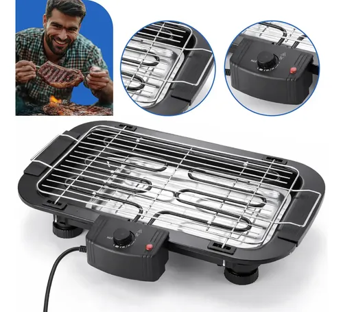 Churrasqueira Elétrica Tamanho Grande Steak Grill Sem Fumaça Para Apartamento 110v Preto – Aero Home