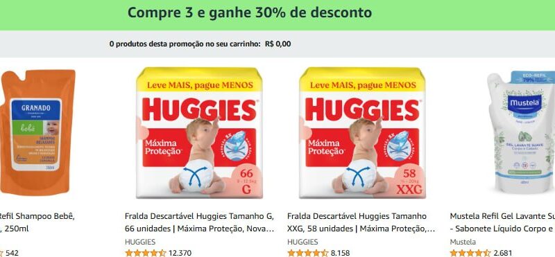 Compre 3 e ganhe 30% de desconto
