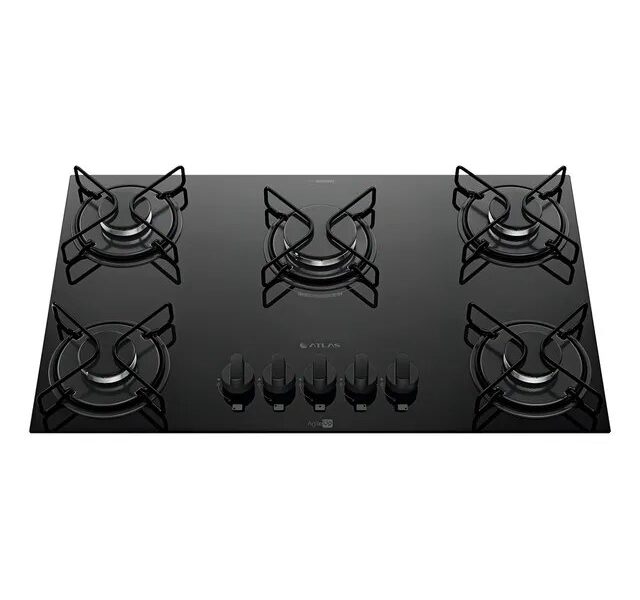 Cooktop 5 Bocas A Gás Atlas Agile Up Mega Chama Preto