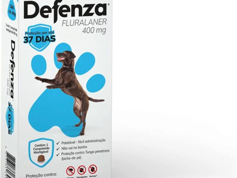 Defenza® 400mg – Antipulgas, Bicho-de-Pé, Carrapatos e Sarnas – Cães de 20 a 40kg – 1 Comp. Mastigável – MSD Saúde Animal na Amzn por R$ 70,46
