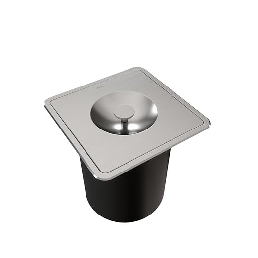 Docol Lixeira Quadrada D255 6L de Embutir DocolMassima Aço Inox – Cod.Novo: 90016117016 Cod.Antigo: 01611716
