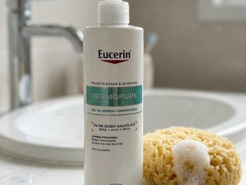 EUCERIN Gel de Limpeza Facial Antiacne Dermo Pure Concentrado 400ml, Peles Oleosas e Acneicas