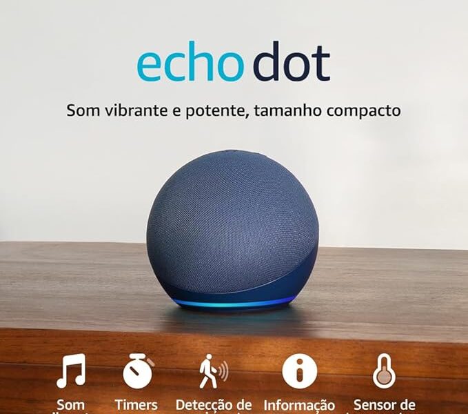 Echo Dot (Geração mais recente) | Smart speaker com Alexa, som vibrante e potente, Wi-Fi e Bluetooth | Cor Azul, com Acesso Antecipado à Alexa+
