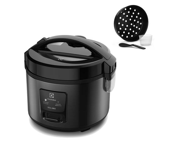 Electrolux Panela Elétrica Electrolux vapor arroz capacidade 2L 6 Xícaras 2 em 1 timer panela removivel antiaderente tampa com visor transparente ERC10 inox 127v por Rita Lobo