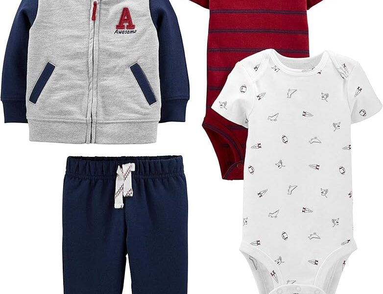 Enxoval Conjunto de jaqueta, calça e body de 4 peças Simple Joys by Carter’sMeninos