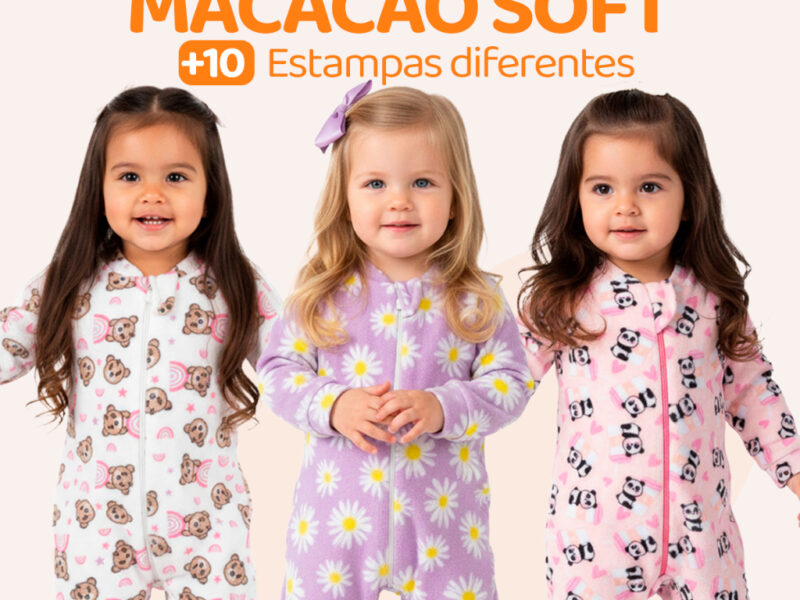 Escolha Seu Macacão Bebe Menina Roupa Inverno Soft Peluciado Com Zíper Quentinho Confortável Panda, Ursinho, Florido L09