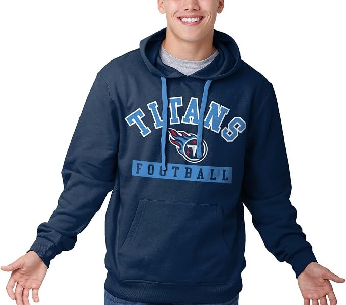 FOCO Moletom masculino padrão NFL logotipo sólido Wordmark cor do time