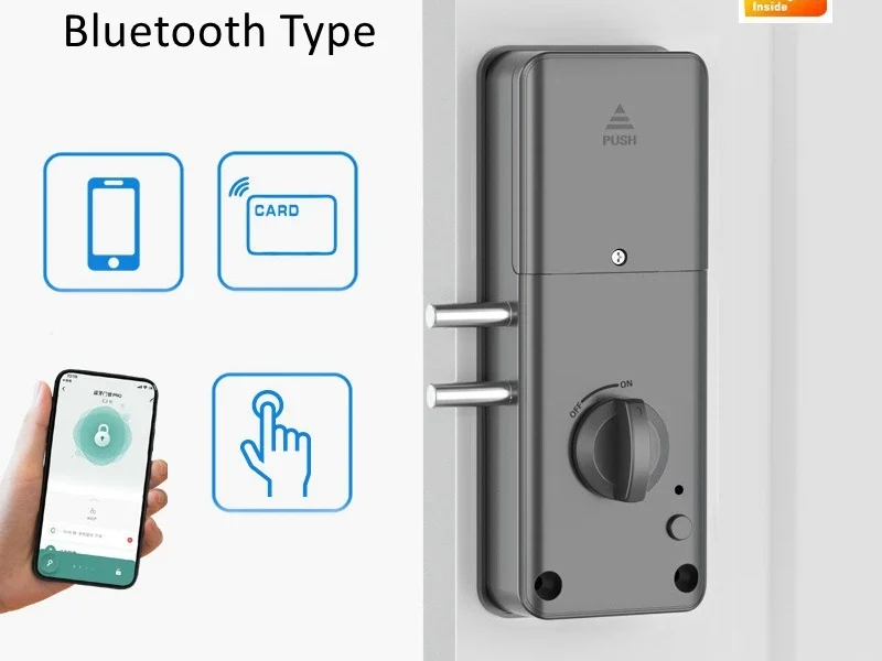 Fechadura Eletrônica Invisível EGFirtor com Controle Remoto Bluetooth via App Tuya para Porta de Madeira, Cartão IC 13.56
