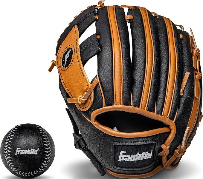 Franklin Sports RTP Teeball Performance Gloves & Ball Combo, 9.5″