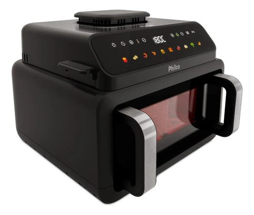 Fritadeira Air Fryer Philco Paf11c Preto Com Acabamento Em Inox