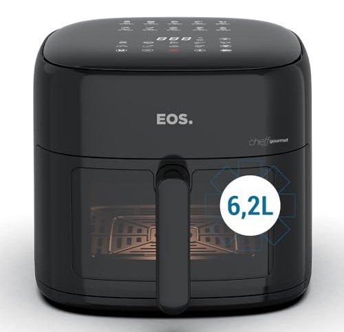 Fritadeira Sem Óleo Air Fryer Eos Chef Gourmet 6.2 Litros Compacta Digital Preto Eaf60p 110v