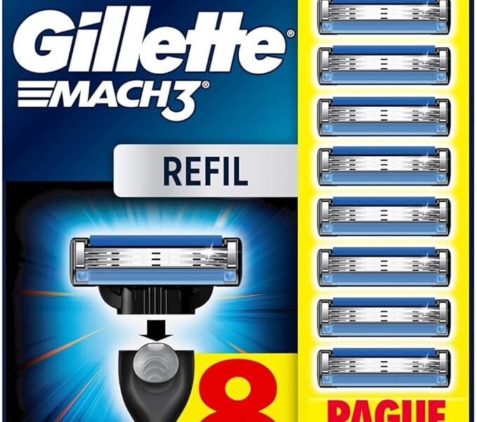 Gillette Mach3, Carga para Aparelho de Barbear com 3 Lâminas 8 Unidades