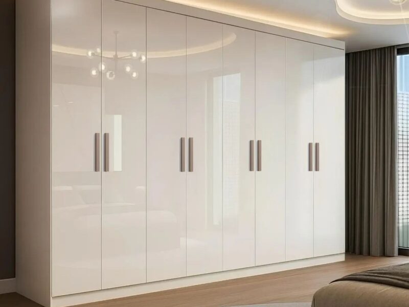 Guarda Roupa Casal Branco Paris 8 Portas 4 Gavetas Espresso Móveis
