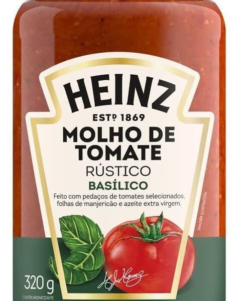Heinz Molho de Tomate Rústico Basílico em vidro, 320G