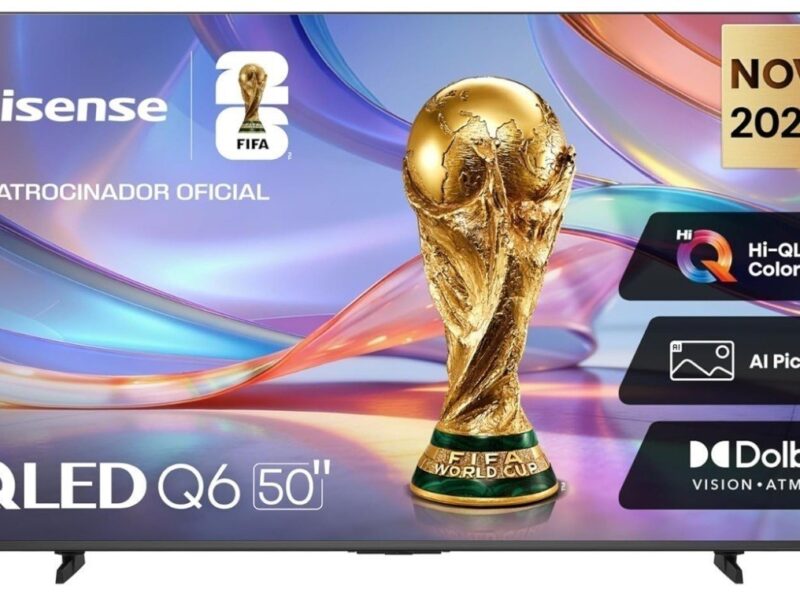 Hisense Smart TV 4K 50″ Polegadas 50Q6QVV com Processador AI, Dolby Vision, HDR10+, HLG, Filmmaker Mode, Dolby Gaming, Dolby Atmos, MiraCast e Compatibilidade Alexa e Google