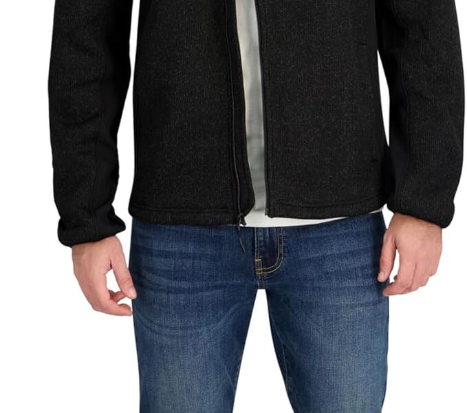 Jaqueta Mock Neck Zip-up Textured Fleece Shell Jacket Reebokmasculino
