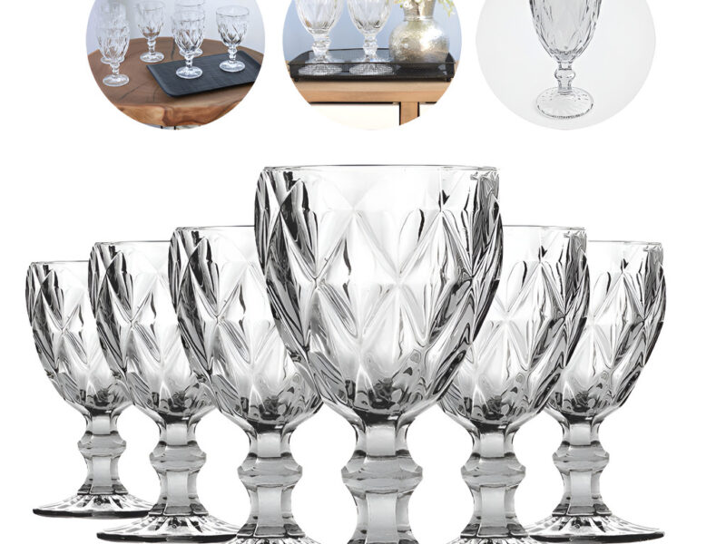 Jogo De Taças De Vidro Diamond Cristal 325ml 6 Peças