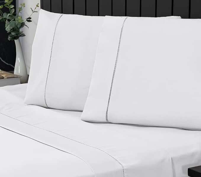 Jogo de Cama Queen Percal 400 Fios Ponto Palito 04 Peças, Antiácaro, Anti-pilling com Toque Macio – Branco