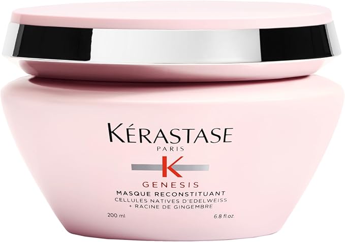 Kérastase Genesis Masque Reconstituant, Máscara Antiqueda, Cabelos Grossos e Enfraquecidos, Prevenção da Queda, Flor de Edelweiss e Raiz de Gengibre, 200ml