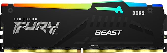 Kingston Módulo único de memória de desktop FURY Beast 8GB 6000MT/s DDR5 CL36 RGB | Sincronização infravermelha | AMD Expo | Plug N Play | KF560C36BBEA-8
