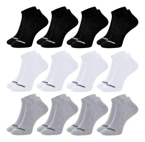Kit 12 Pares Meia Masculina Cano Curto Soquete Algodão Duomo