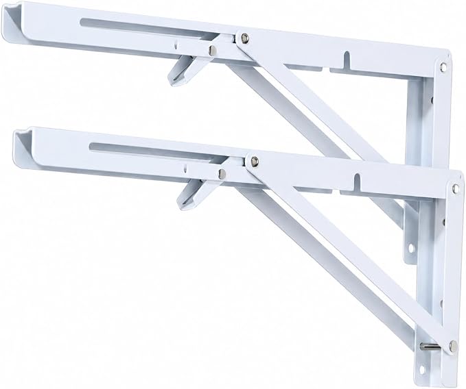 Kit 2 Suportes Dobráveis Mão Francesa 30cm carga de até 60kg com Trava Automatica