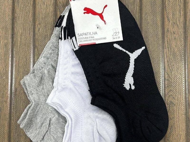 Kit 9 Pares Meias Puma Sapatilha Soquete Invisível Original