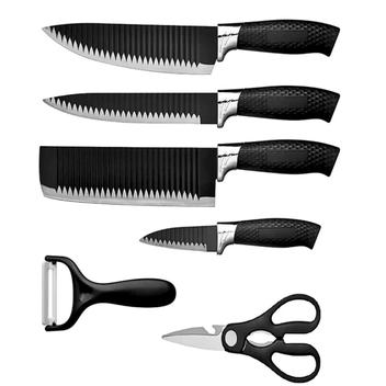 Kit Conjunto Jogo De Facas Antianderente Kit 6 Peças Chef Cozinha Aço Inoxidável Churrasco – Prime – Faca do Chef –