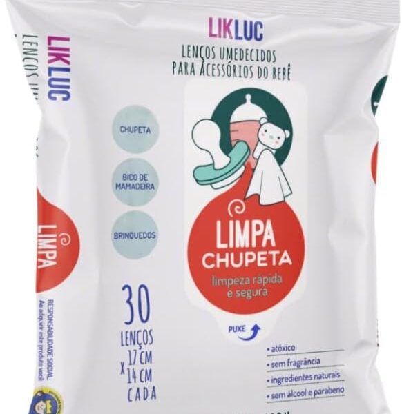 LIMPA CHUPETA lenços umedecidos higienizadores, Likluc, Branco, Tamanho único