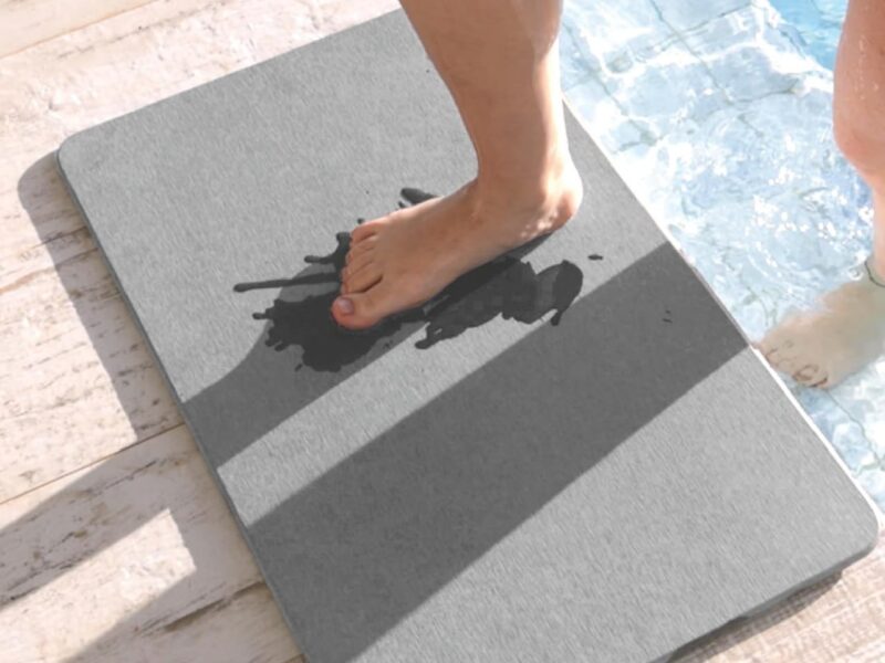 LYOR – Tapete de Pedra Diatomita para Banheiro Cinza 60cm x 39cm