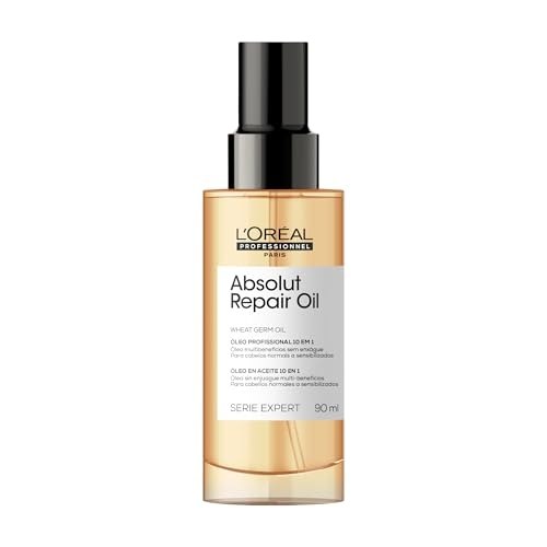 L’Oréal Professionnel Óleo 10 em 1 Absolut Repair | Multi-benefícios para cabelos secos e danificados | Repara e Promove Brilho | Com Gold Quinoa e Proteínas na Link por R$ 123,39