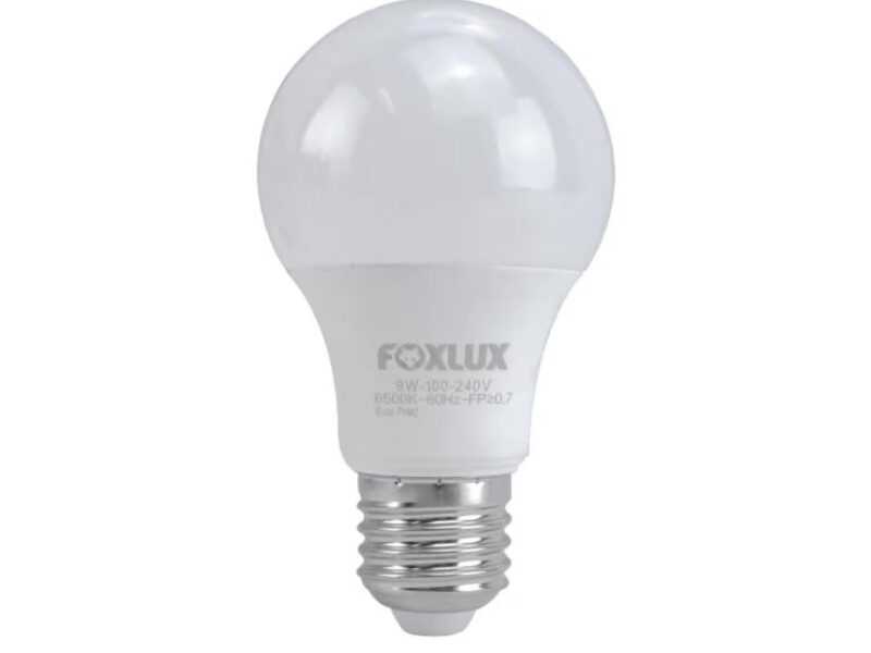 Lâmpada LED Bulbo Foxlux 9W 3000K Branco Quente E27 Bivolt Econômica Iluminação Aconchegante