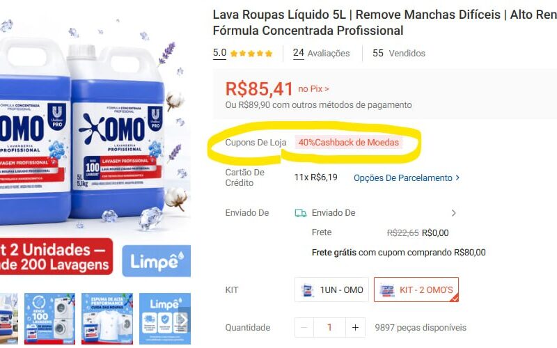 Lava Roupas Líquido 5L | Remove Manchas Difíceis | Alto Rendimento | Fórmula Concentrada Profissional