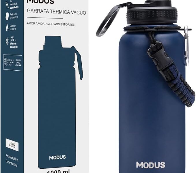 MODUS Garrafa Térmica Esportiva De Aço Inoxidável Com Isolamento A Vácuo De 950ML (Azul)