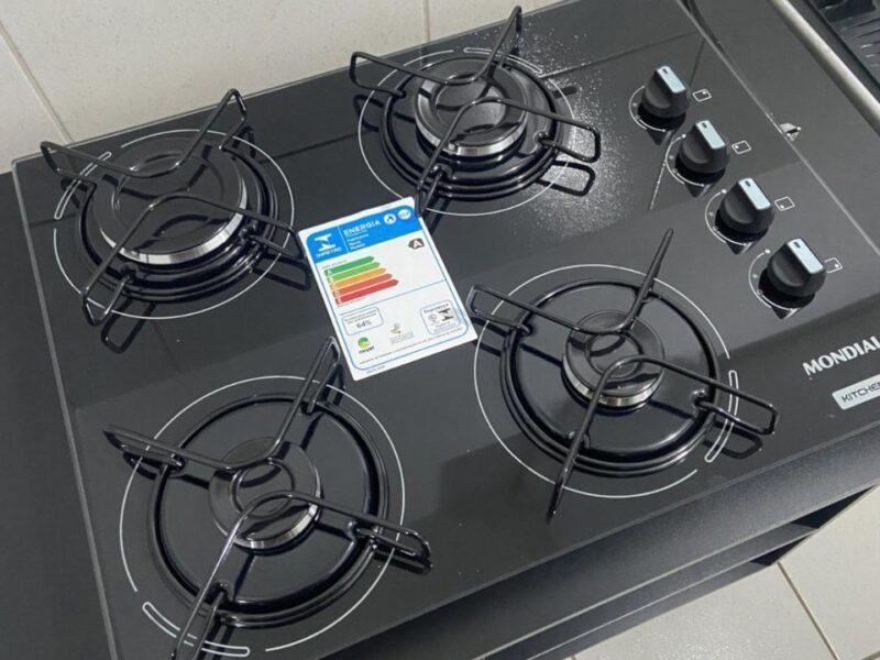 MONDIAL Cooktop a Gás, 4 Bocas, Preto/Inox, Bivolt – CTG-01