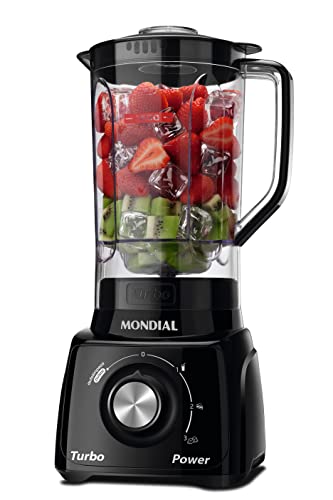 MONDIAL Liquidificador Turbo Power, Preto, 550W, 220V – L-99 FB
