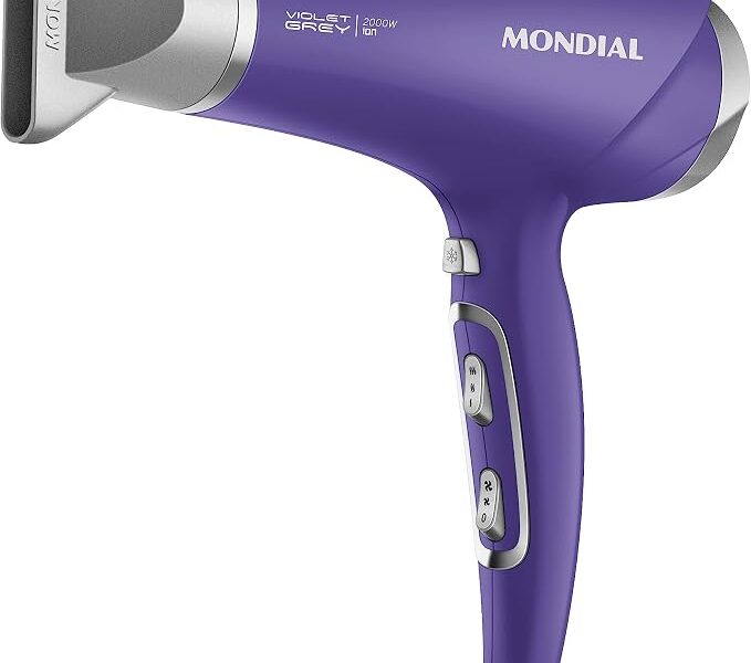MONDIAL Secador de Cabelos, Lilás/Prata, 2000W, 110V – SCN-05