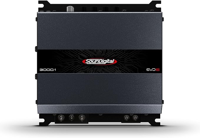 Módulo Amplificador Soundigital 3000.1 Evo 6-1 Canal 2 Ohms – Classe D – 3000w Rms Potência Som Automotivo Carro Moto Picapes Caminhonete Suv 3.000 Wrms Sd3000.1 Sd3000.1-2 Evo6