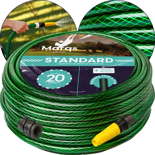 Mangueira Jardim 20m Metros Com Esguicho Trançada Reforçada Flexível 7/16 Anti Dobra Irrigação Quintal Poço Lavagem Durável Marqs Home na Meli por R$ 31,90