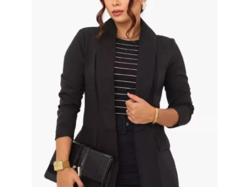 Max Blazer Feminina Longo Alfataria Socia Manga Longo