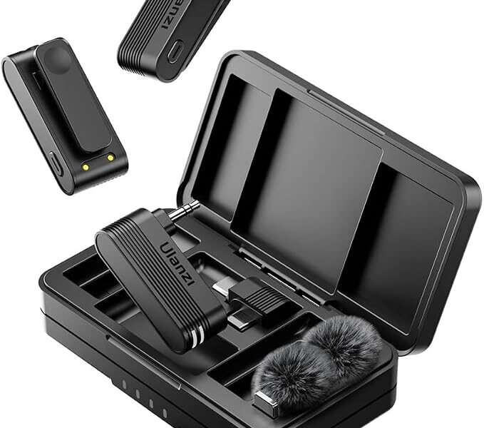 Microfone Sem Fio Ulanzi A100 USB-C Lapela para Android Preto, Ideal para Gravações Profissionais e Transmissões ao Vivo – Cor Preto