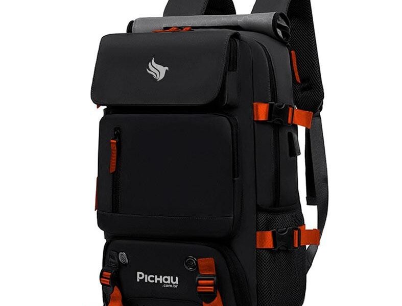 Mochila Pichau Vulcan, Preto e Vermelho, PCH-VULC-BL01